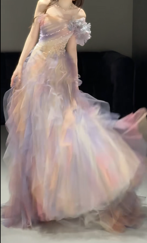 Buntes Meerjungfrau-Partykleid mit Pailletten und langen Abschlusskleidern fg8362