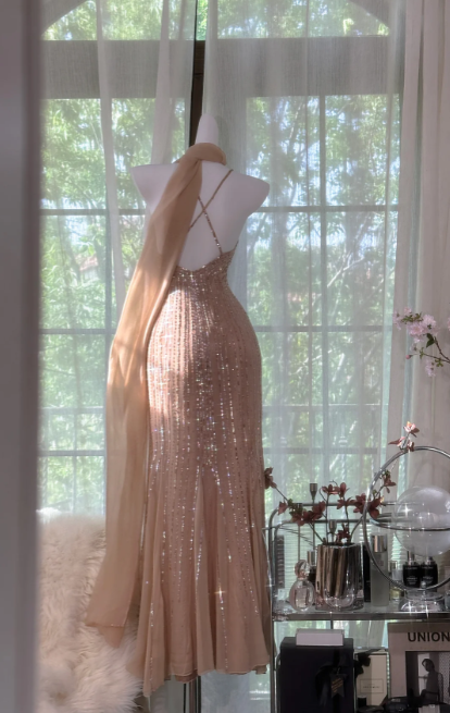 Buntes Meerjungfrau-Partykleid mit Pailletten und langen Abschlusskleidern fg8362
