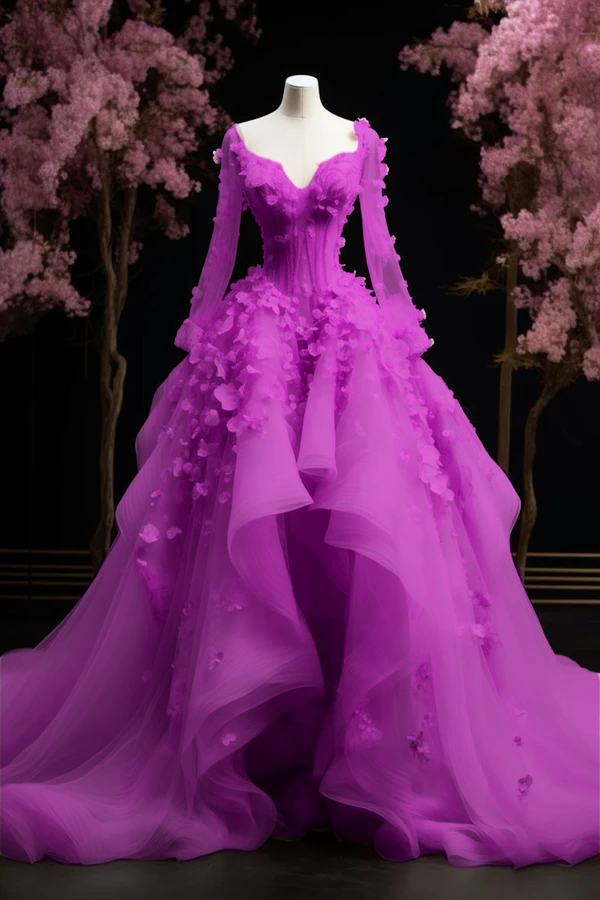 A Line Ball Gown Pink Prom Dress Long Evening Dress fg7190