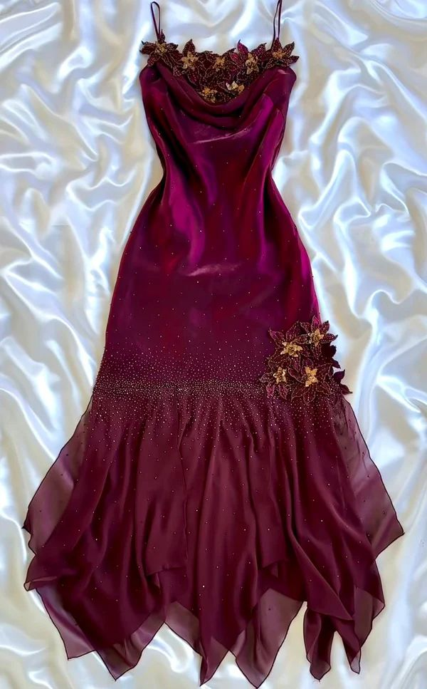 Purple Vintage Long Prom Dress Evening Dress With Flowers fg8231