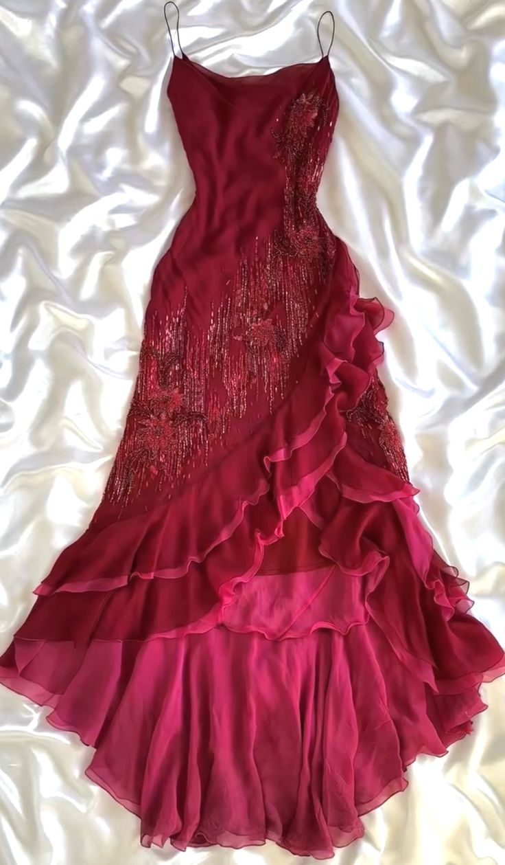 Red Vintage Dress Long Prom Dress Classy Red Outfit Ideas fg8234