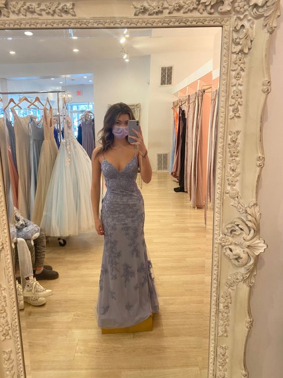 Gray Prom Dresses Formal Evening Gowns fg3163