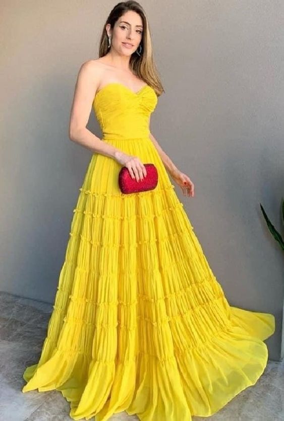 Yellow Long Prom Evening Dresses ,Sexy Prom Dress fg3066