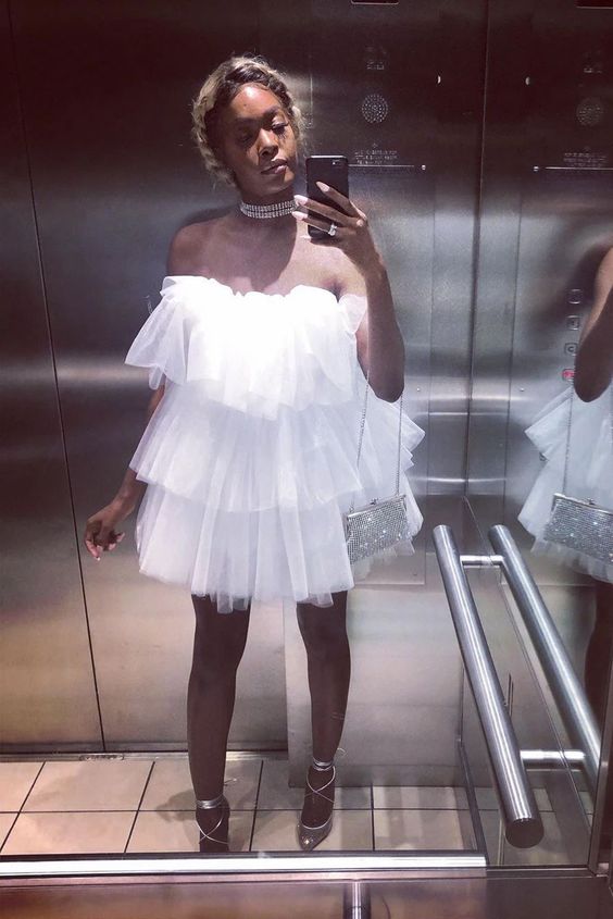 pretty white strapless homecoming dress, tulle sweet 16 party dress fg1449