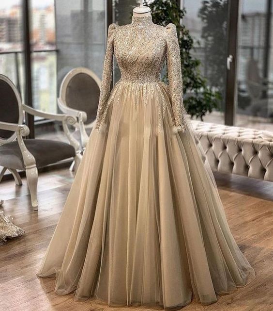 Champagne Prom Dresses, Formal Evening Dresses fg1755