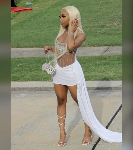 sexy short white homecoming dress fg1111