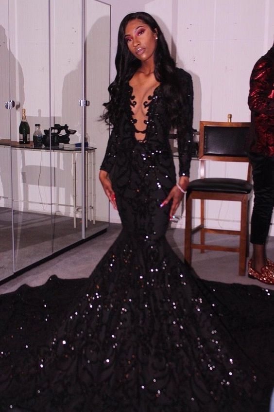 princess black girl long prom dress mermaid dress fg1623