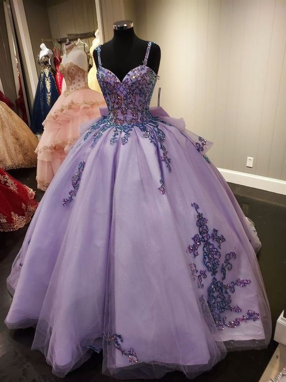 Princess Purple Prom Ball Gown Dresses fg1232