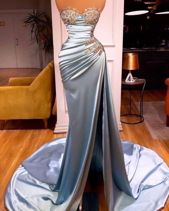 Blue prom dress, formal party dress fg1774