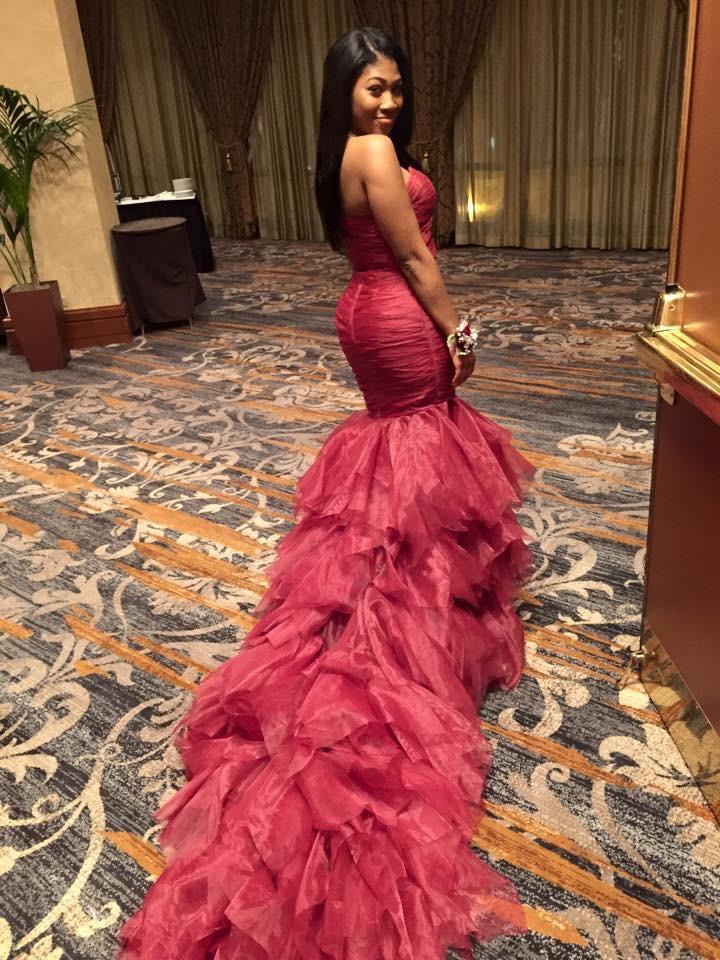 Charming Mermaid Burgundy Strapless African Organza Ruffles Long Prom Dresses fg2304