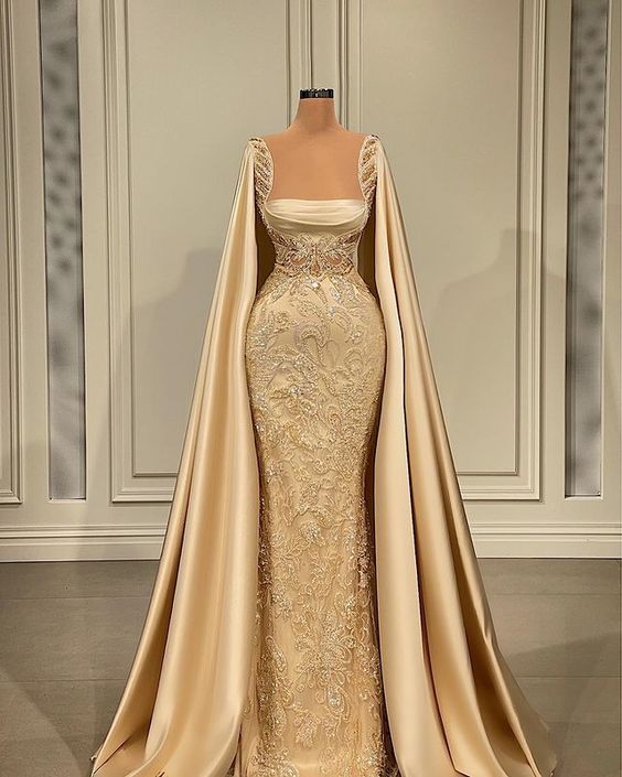 Champagne Satin Women Formal Evening Party Prom Gowns fg2239