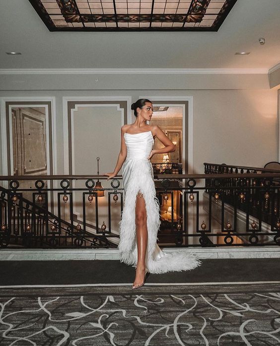 Gorgeous Sleeveless Prom Dress ,White Formal Gown fg1404