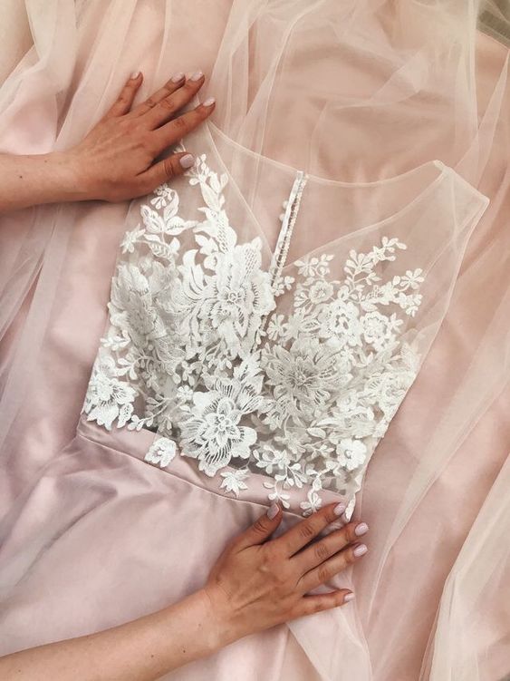 tulle lace long prom dress, tulle lace formal dress fg1858