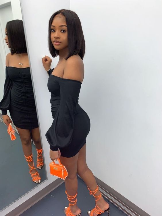 BLACK PARTY PROM DRESS, GRADUATION HOMECOMING DRESSES fg1360
