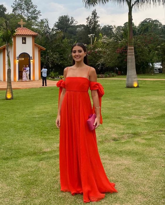Simple A Line Red Evening Dress Red Prom Dresses fg3311
