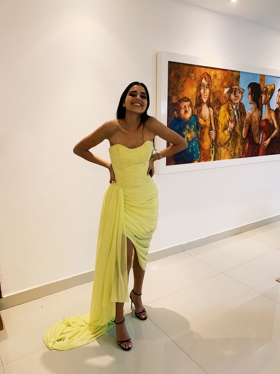 Yellow prom dresses, evening dresses,party dresses, sexy formal dress fg3347