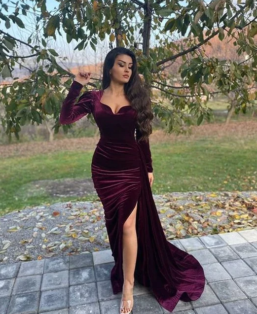 Sexy burgundy prom dress fg1039