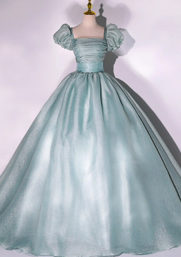 Green tulle long A line ball gown dress fashion dress fg1022