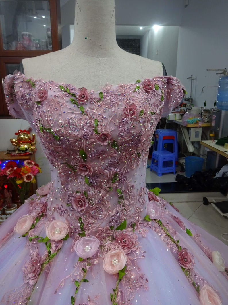 Wedding Dress Quince Gown with train Charming Prom Dress Ball Gown Evening Dress fg2750