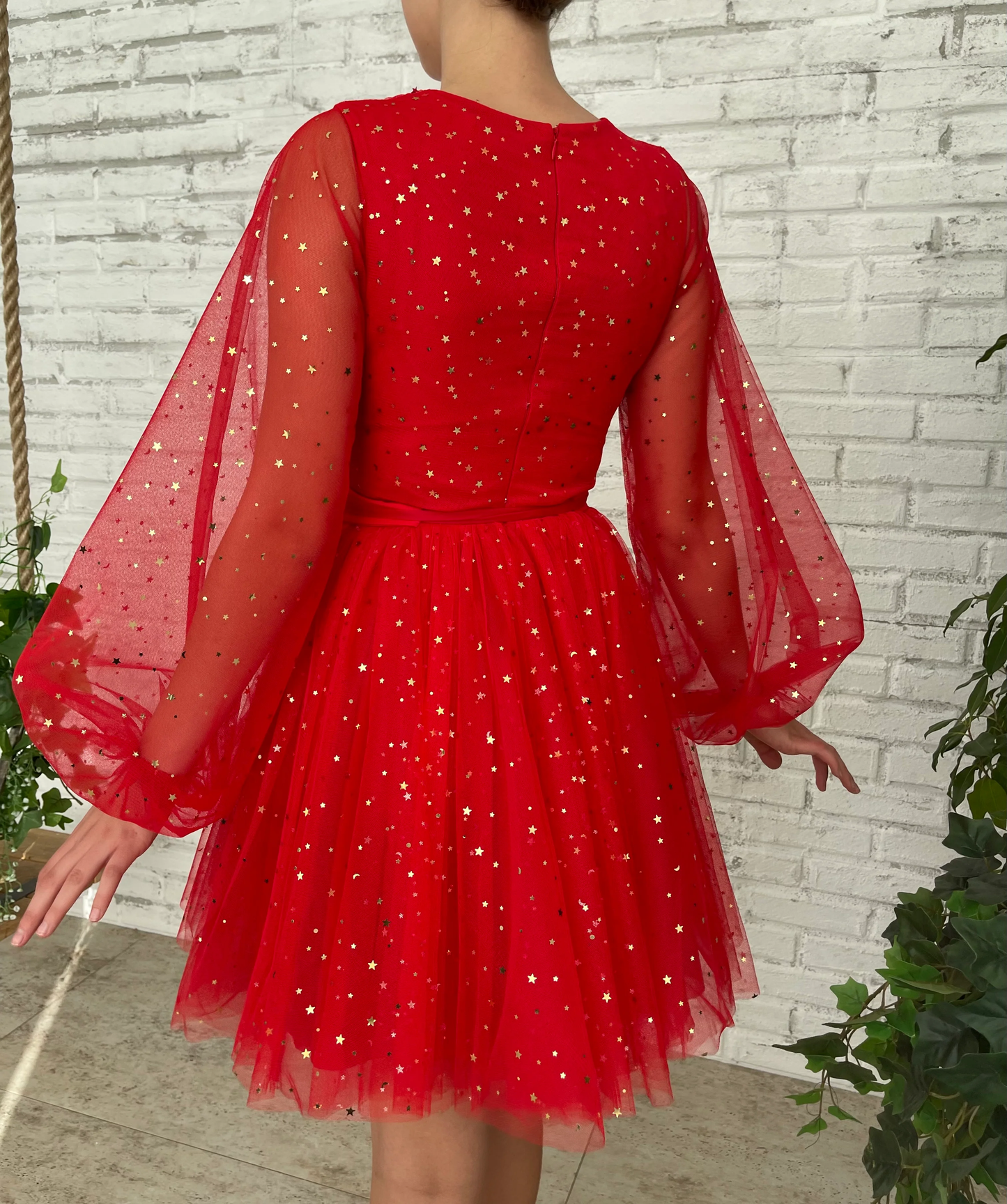 Long Sleeves Short Red Prom Dresses, Red Long Sleeves Short Formal Graduation Dresses homecoming dress fg3315