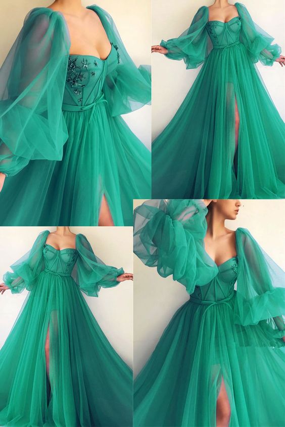 Puff Sleeve Prom Dresses fg249