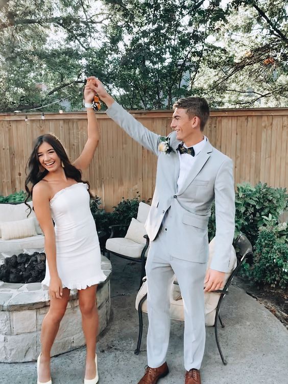 White Short Beauty Homecoming Dresses fg748