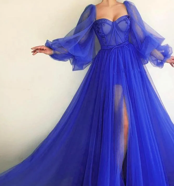 Princess Prom Dresses,Royal Blue Formal Evening Dresses fg758