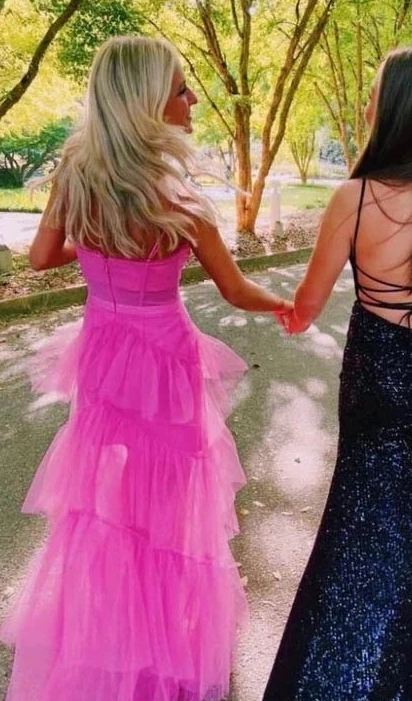 Hot Pink prom dresses,long prom dresses fg811