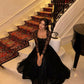 Black Evening Dress Elegant Lace Party Dress    fg7313