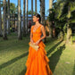 Orange long prom dresses, evening dresses,party dresses, formal dress      fg3385