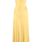 Yellow Spaghetti Straps Long Prom Dress With Slit      fg6898