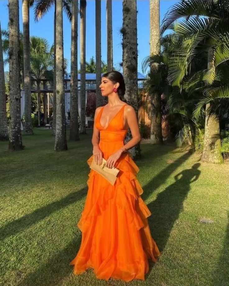 Orange long prom dresses, evening dresses,party dresses, formal dress      fg3385