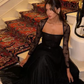 Black Evening Dress Elegant Lace Party Dress    fg7313