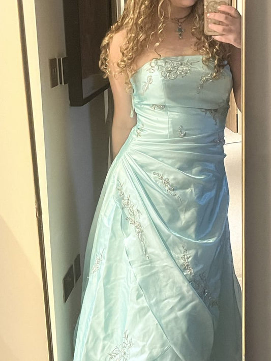 Light Blue Vintage Prom Party Dress Graduation Dress Evening Dress  fg8454
