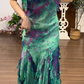 Buntes Meerjungfrau-Partykleid mit Pailletten und langen Abschlusskleidern fg8362