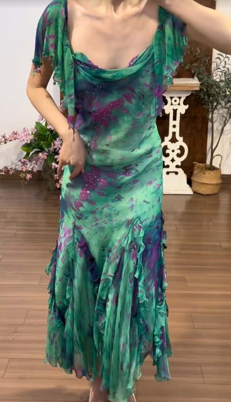Buntes Meerjungfrau-Partykleid mit Pailletten und langen Abschlusskleidern fg8362