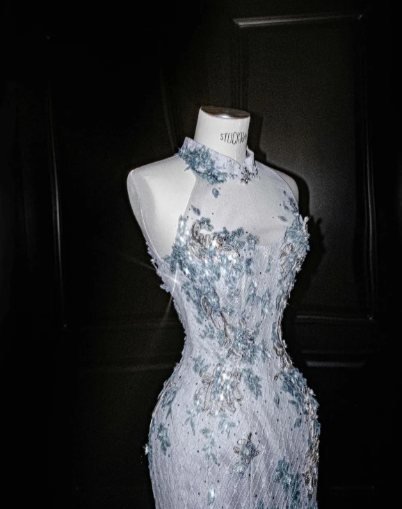 Robe de soirée longue sirène colorée à paillettes, tenue de remise de diplôme fg8362