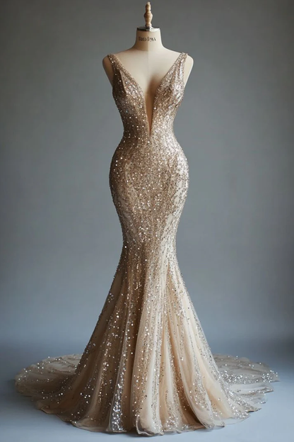 Robe de soirée longue sirène colorée à paillettes, tenue de remise de diplôme fg8362
