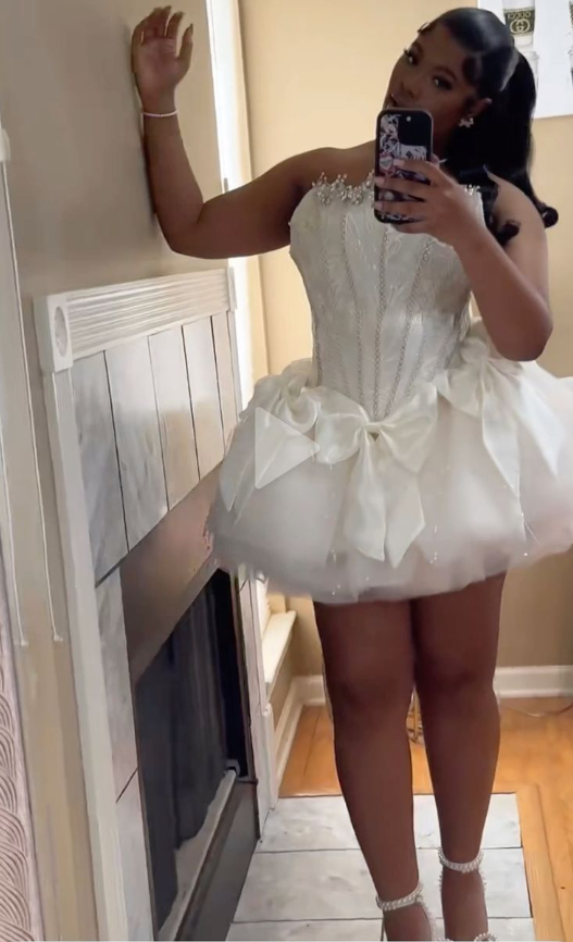 White Birthday Outfit Short Evening Dress Cocktail Dresses Short Party Dress Homecoming Dress  fg8021