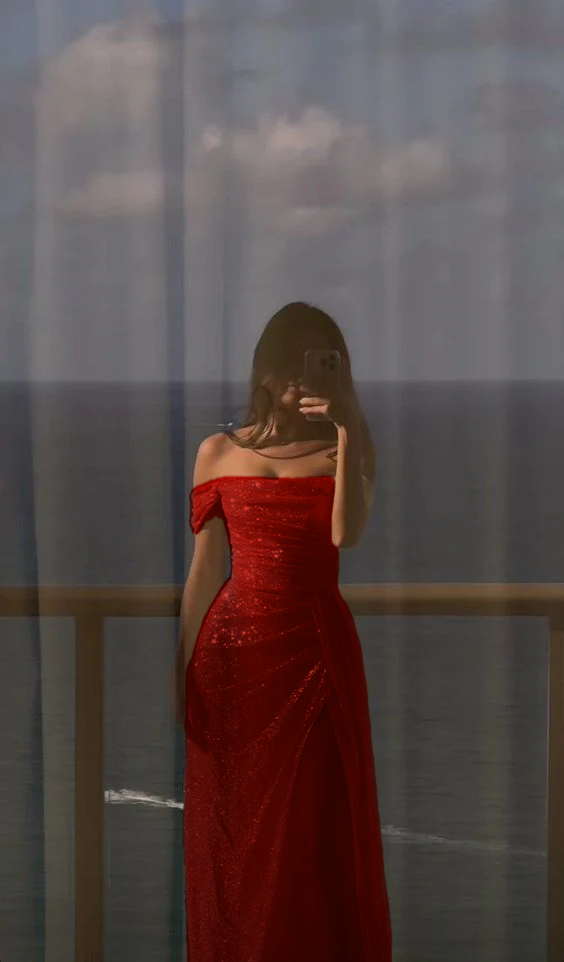 Off Shoulder White Sequin Side Slit Long Evening Prom Dresses, Sequin Wedding Dresses      fg4934