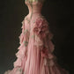 Pretty Ball Gown Pink Spaghetti Straps Tulle Long Quinceanera Dress  fg8527