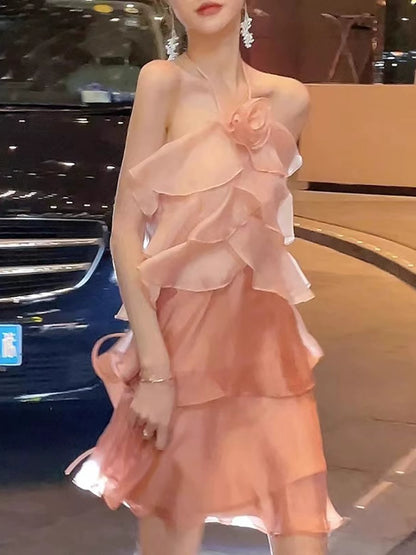 A Line Halter Short Evening Dress Cocktail Dresses Short Birthday Party Dress   fg7885