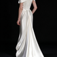 White Off Shoulder Satin Mermaid Wedding Dress fg9143