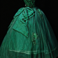 Strapless Green Tulle Ball Gown with Bow & Gold Embroidery, Formal Evening Dress fg8936