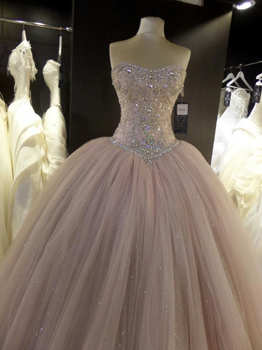 Sweet 16 Birthday Outfit Beads Pink Long Prom Dress fg8200