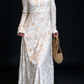 Floral Burnout Long Sleeve Boho Maxi Dress fg9066