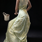 Square Neck Satin Burnout Long Dress fg9067