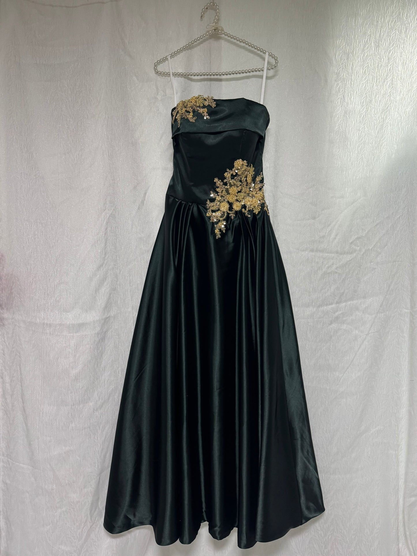 Stunning A Line Satin Prom Party Dress With Beading Modest Graduation Dress  fg8751