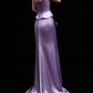 Lavender Strapless 3D Floral Satin Mermaid Evening Dress fg9170