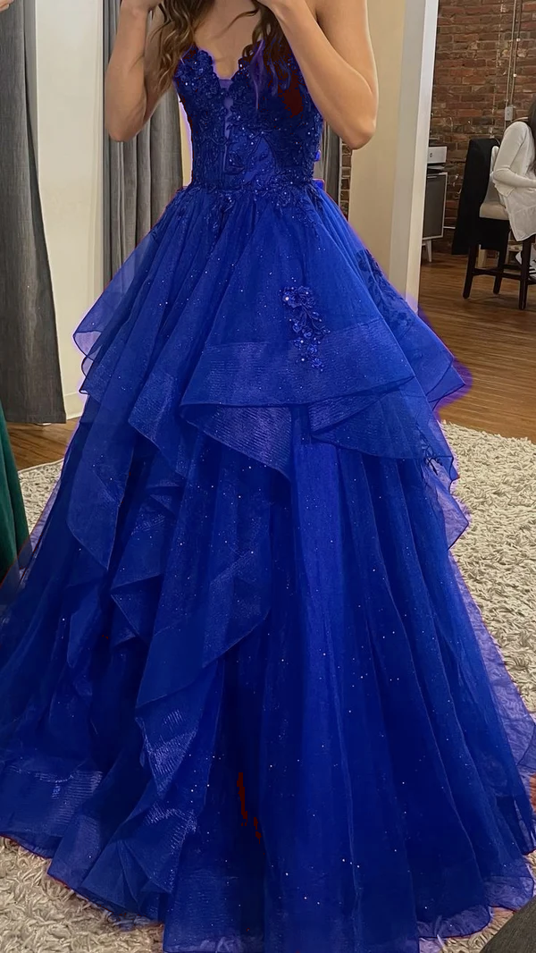 Burgundy Shinny Tulle A-Line Long Prom Dress Evening Party Dresses  fg7644